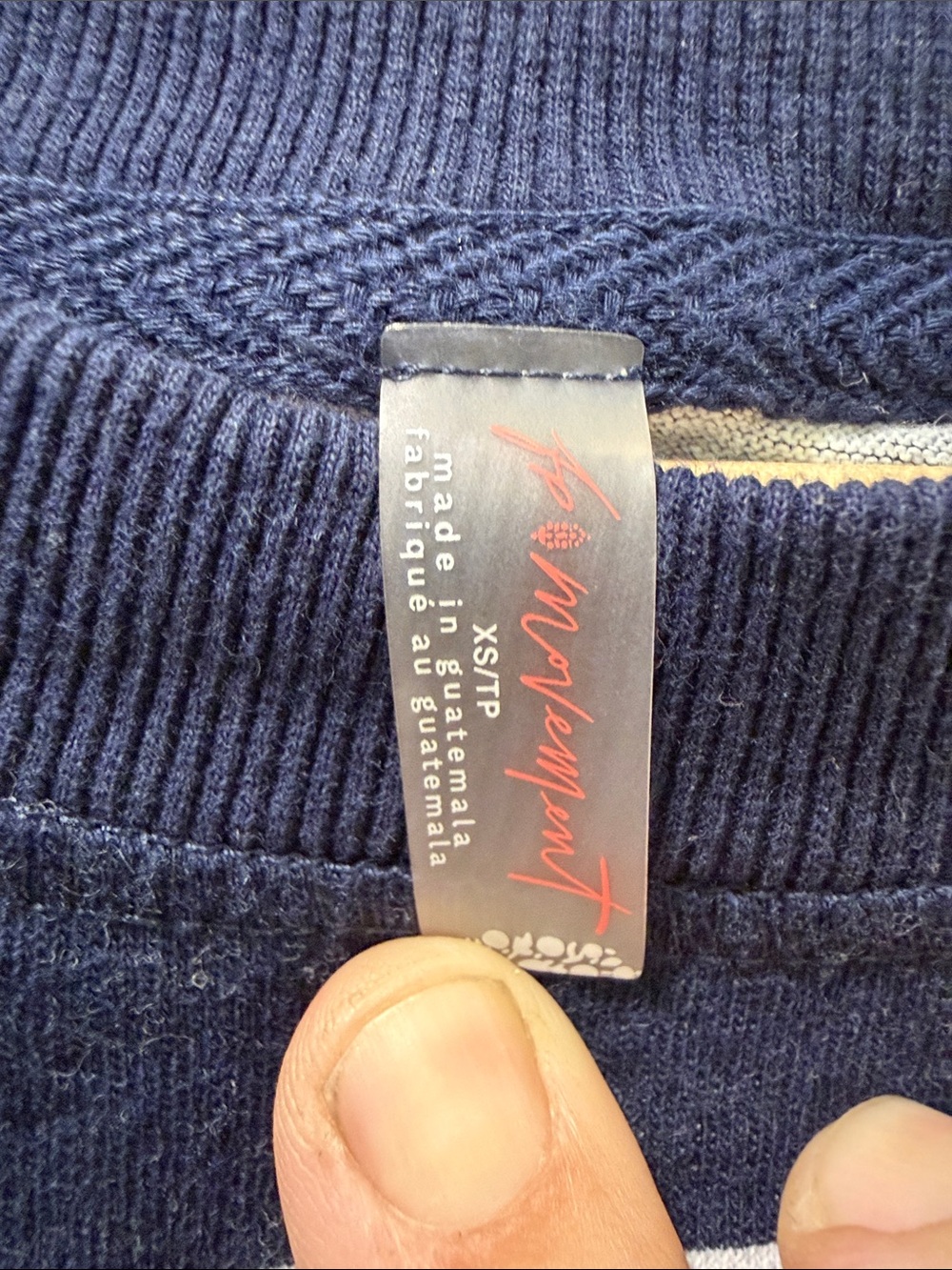 FP Movement by Free People Navy & White Striped Long Sleeve Pullover - Picture 2 of 3